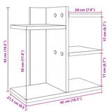 Organisateur de bureau chêne marron 42x21,5x42 cm