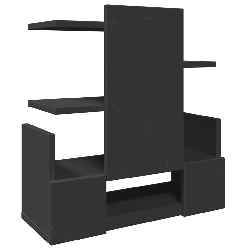 Organisateur de bureau noir 49x20x52,5 cm bois d'ingénierie