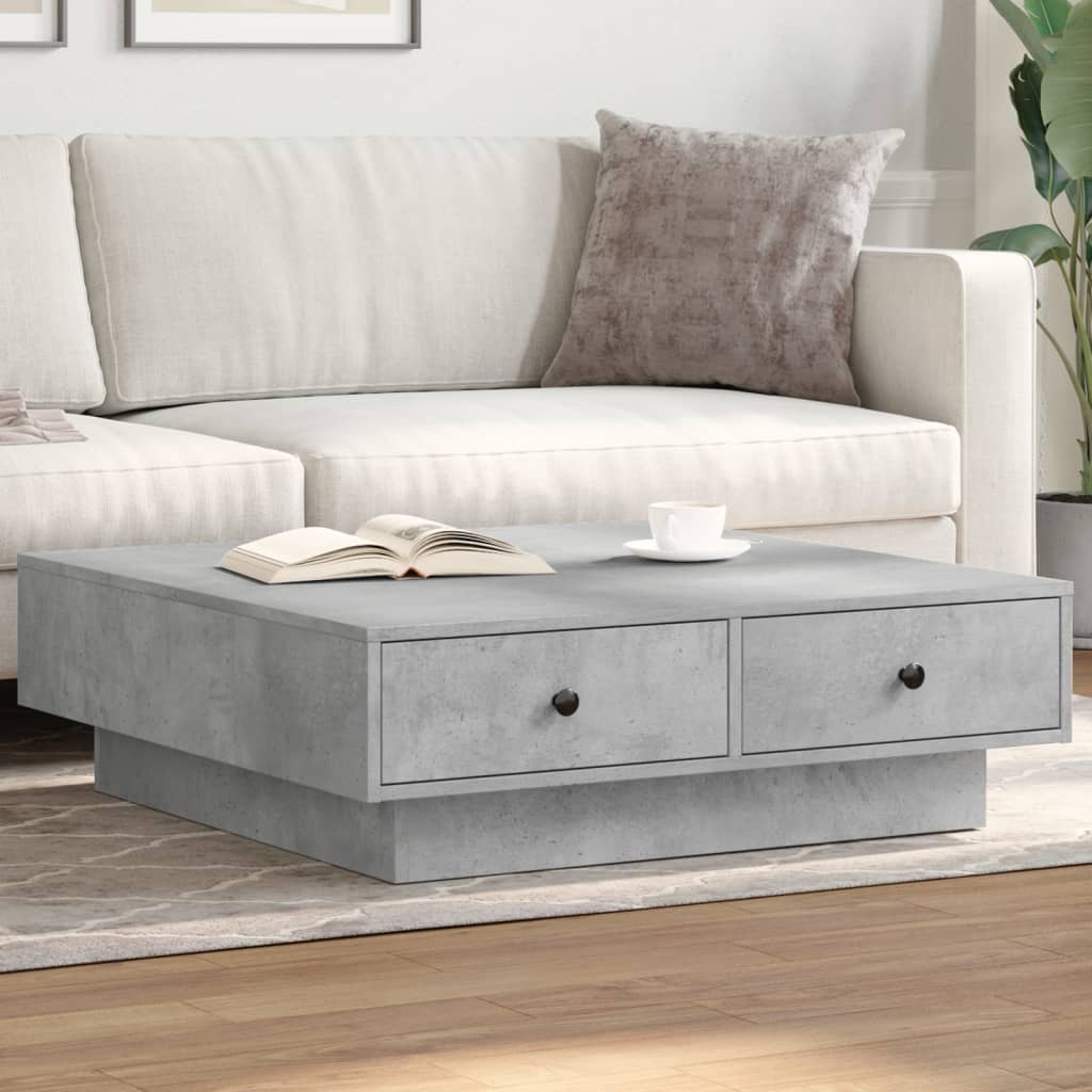 Concrete Grey Coffee Table 90x90x28 cm Chipboard