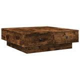 Table basse Chêne fumé 90x90x28 cm Bois d'ingénierie