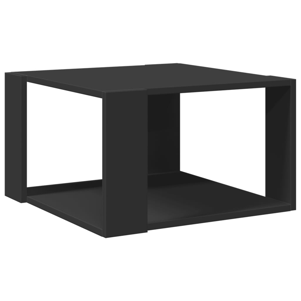 Table basse noir 51,5x51,5x30 cm bois d'ingénierie