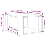 Table basse chêne marron 51,5x51,5x30 cm bois d'ingénierie