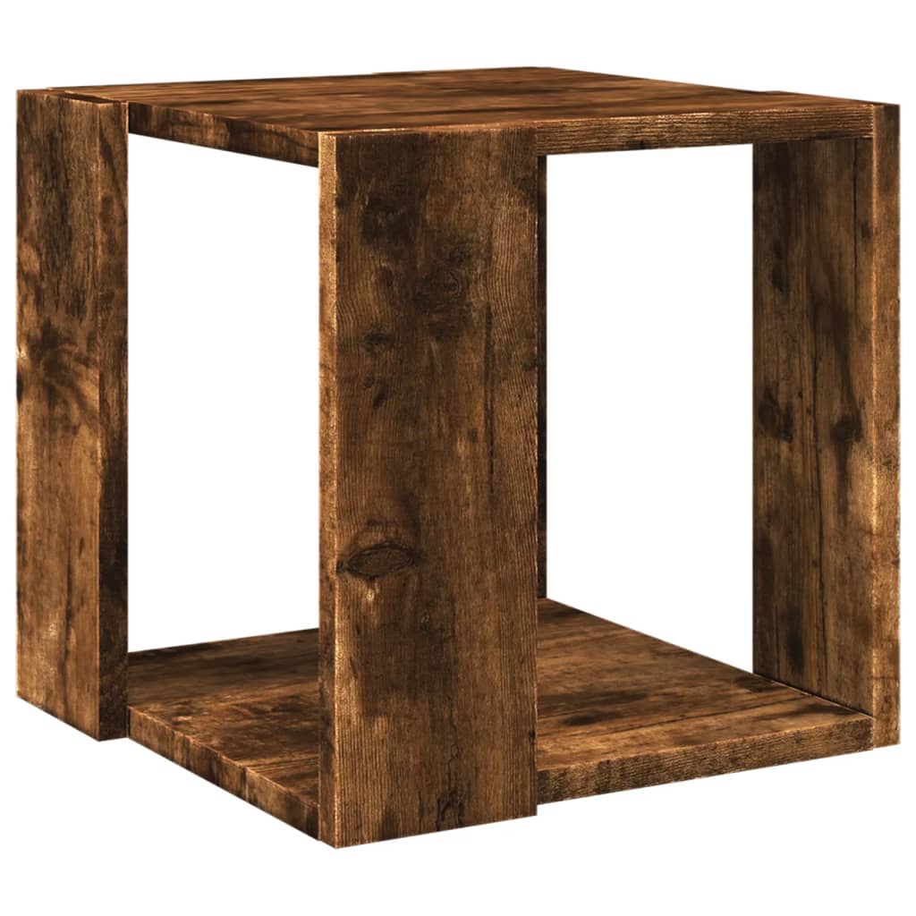 Table basse chêne fumé 32x32x30 cm bois d'ingénierie