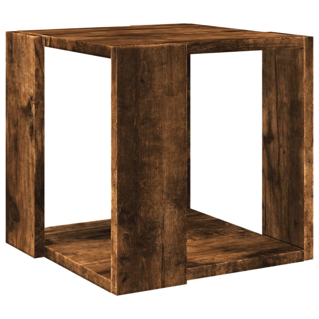 Table basse chêne fumé 32x32x30 cm bois d'ingénierie