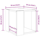 Table basse chêne fumé 32x32x30 cm bois d'ingénierie