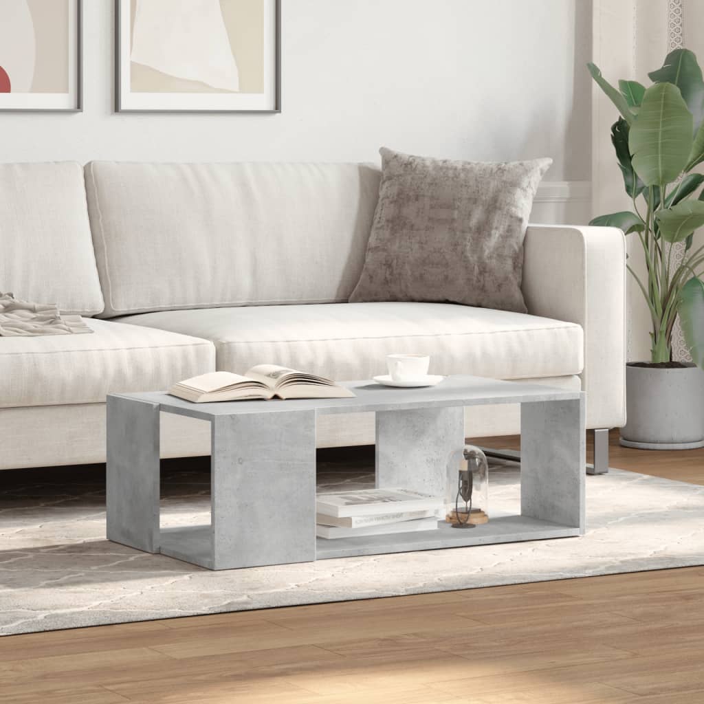 Table basse gris béton 89,5x48x30 cm bois d'ingénierie