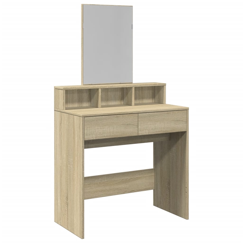 Dressing table with mirror sonoma oak 80x41x144.5 cm