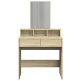 Dressing table with mirror sonoma oak 80x41x144.5 cm