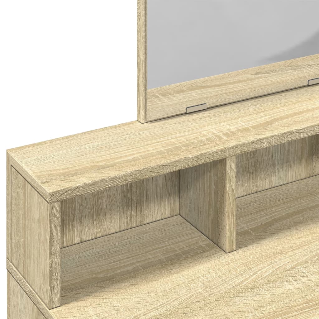 Dressing table with mirror sonoma oak 80x41x144.5 cm