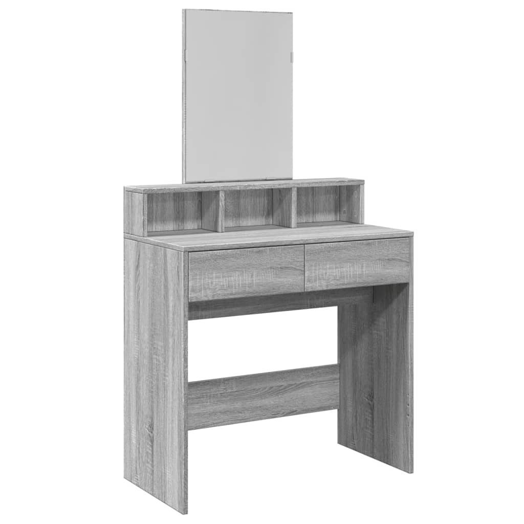 Dressing table with mirror sonoma gray 80x41x144.5 cm