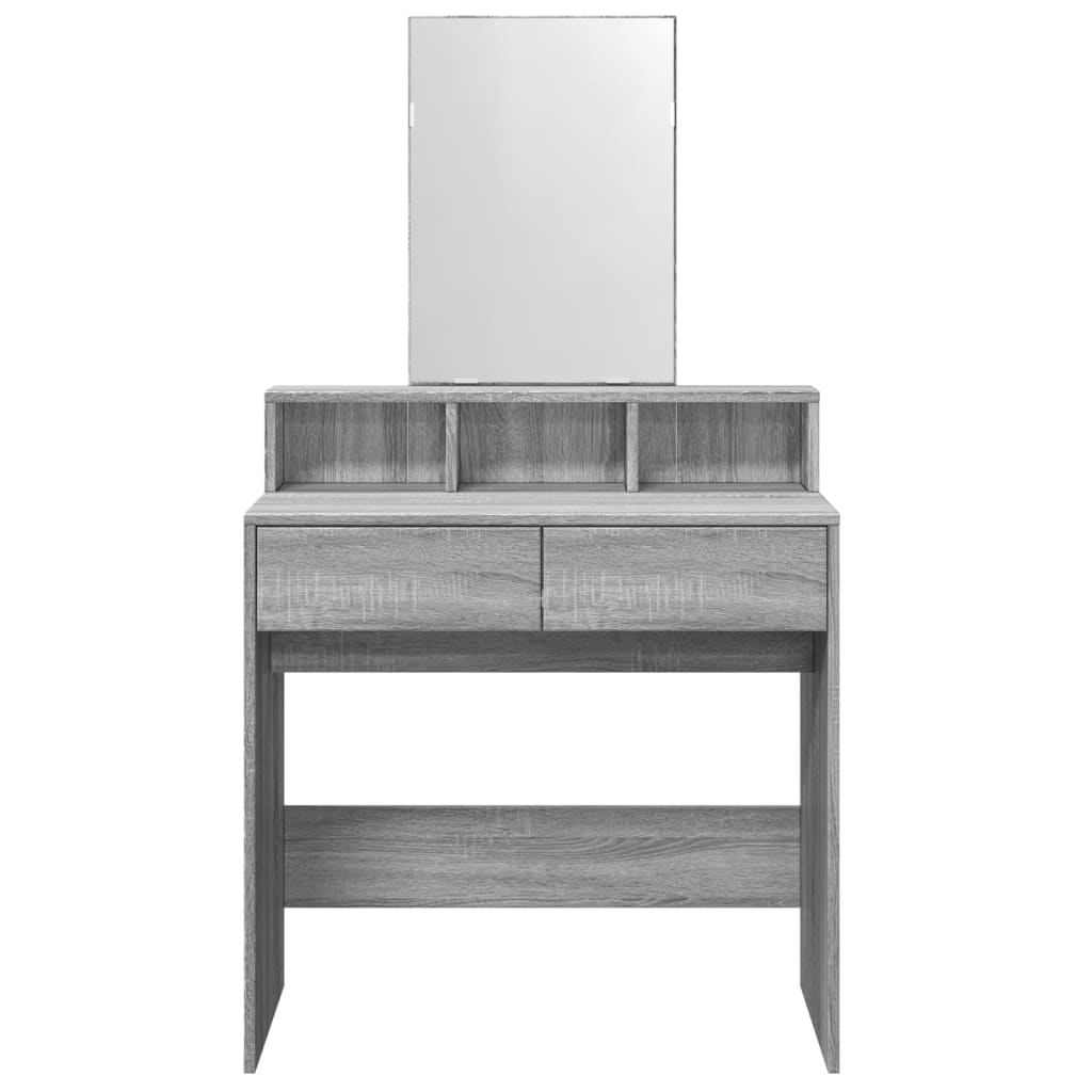 Dressing table with mirror sonoma gray 80x41x144.5 cm