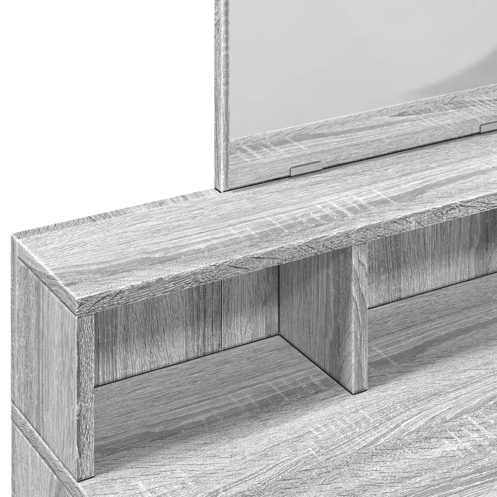 Dressing table with mirror sonoma gray 80x41x144.5 cm