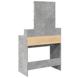 Dressing table with LED concrete gray 80x41x144.5 cm