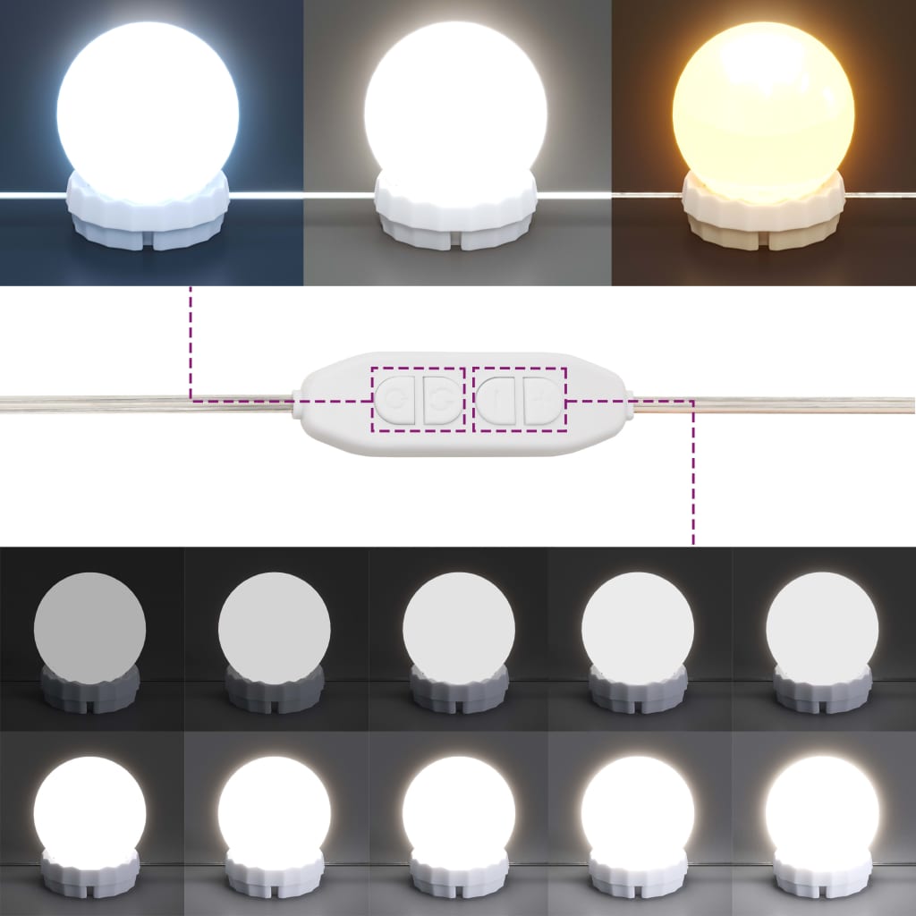 Schminktisch mit LED Sonomagrau 80x41x144,5 cm