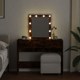 Dressing table with LED smoked oak 100x40x130 cm