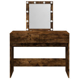 Dressing table with LED smoked oak 100x40x130 cm