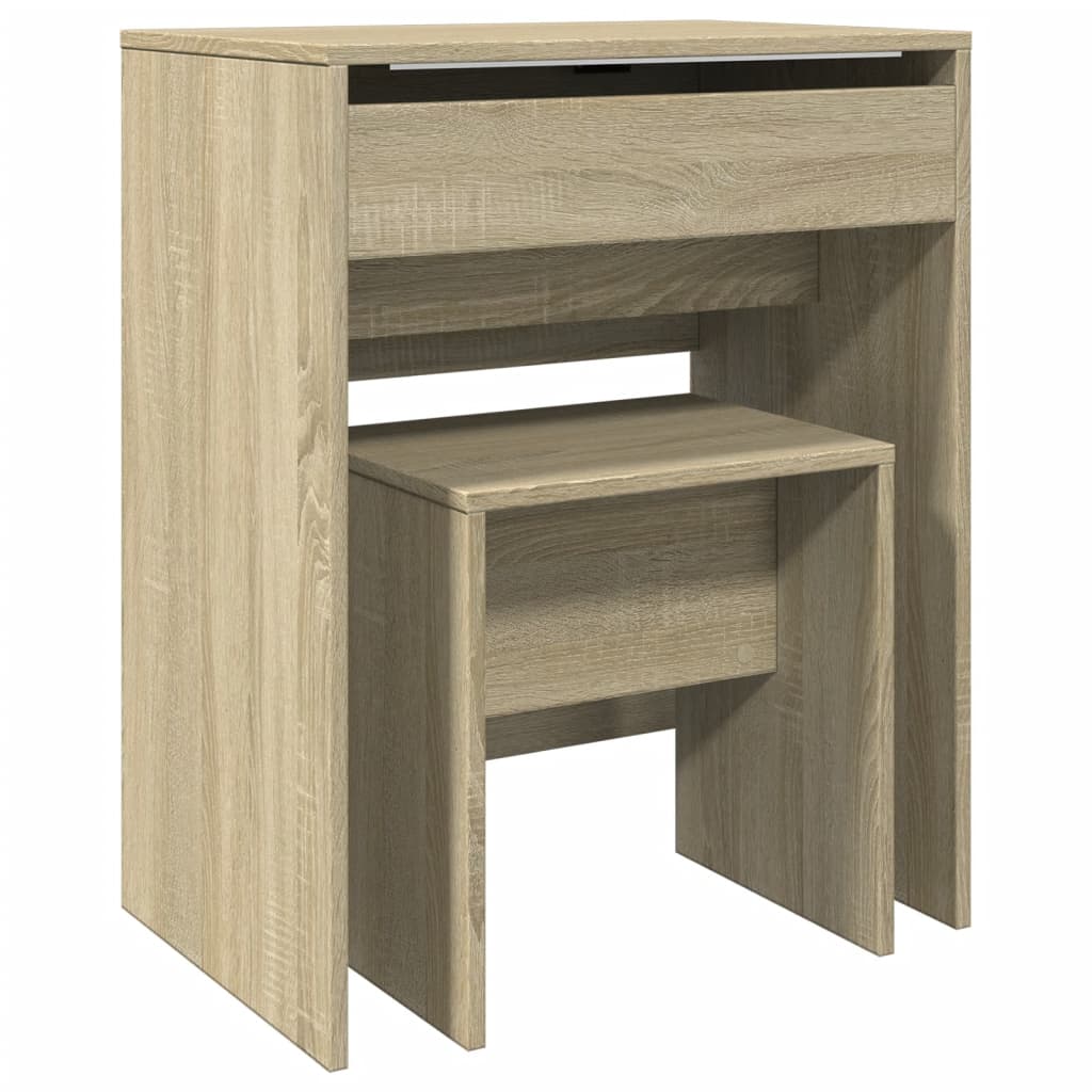 Sonoma oak dressing table and stool 60x40x113.5 cm