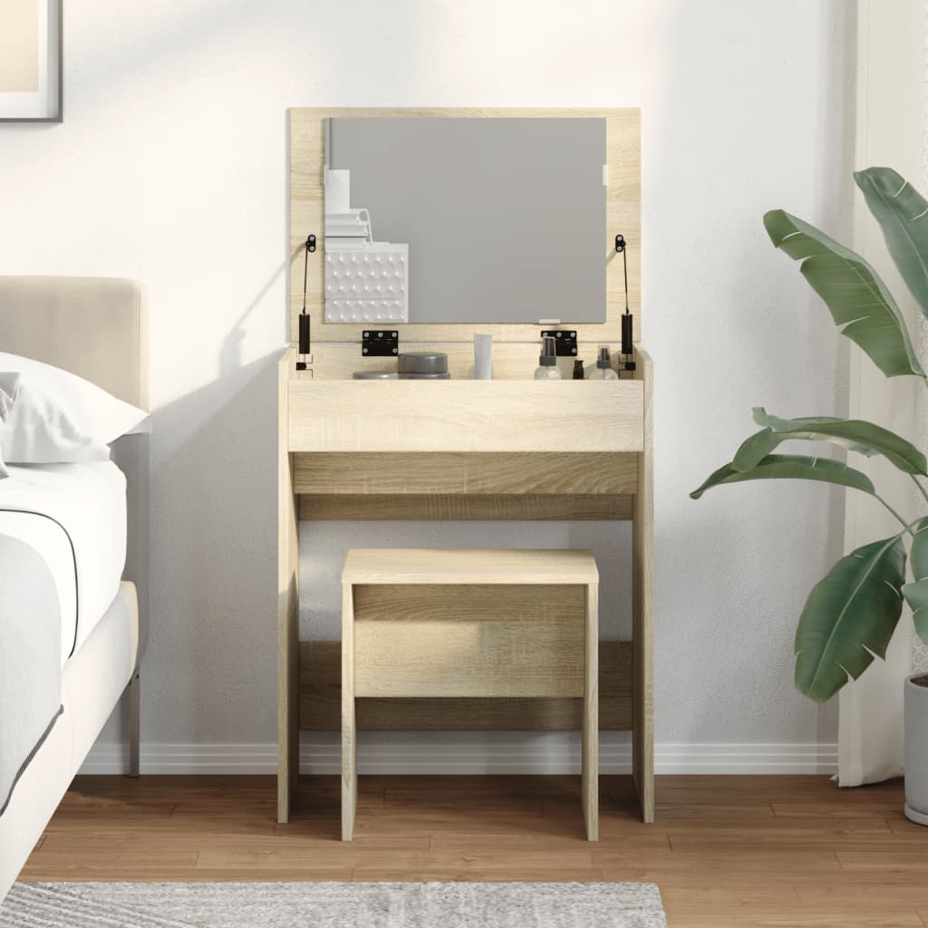 Sonoma oak dressing table and stool 60x40x113.5 cm