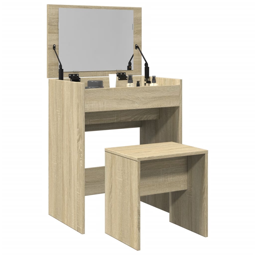 Sonoma oak dressing table and stool 60x40x113.5 cm