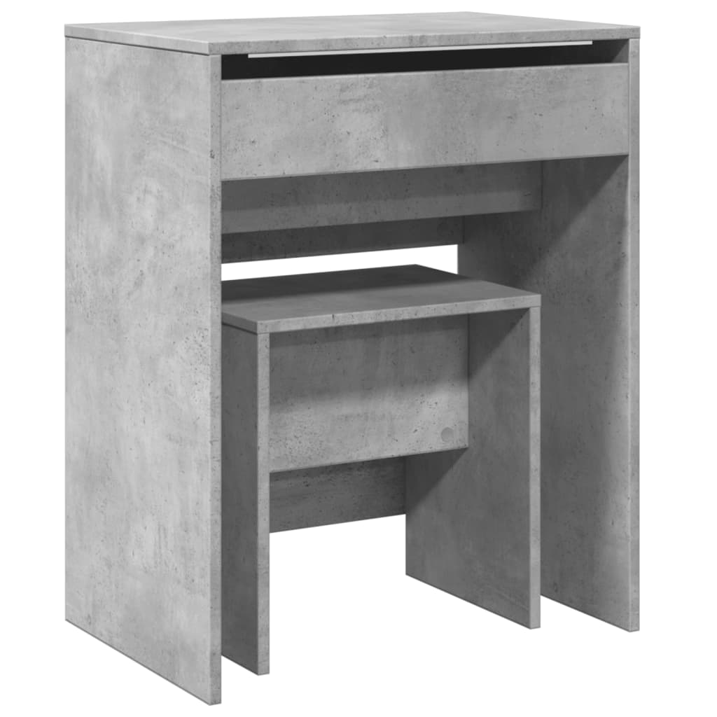 Concrete grey dressing table and stool 60x40x113.5 cm