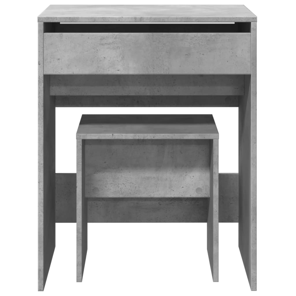 Concrete grey dressing table and stool 60x40x113.5 cm