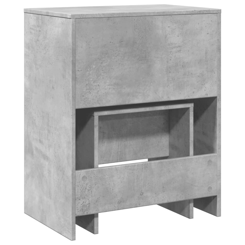 Concrete grey dressing table and stool 60x40x113.5 cm