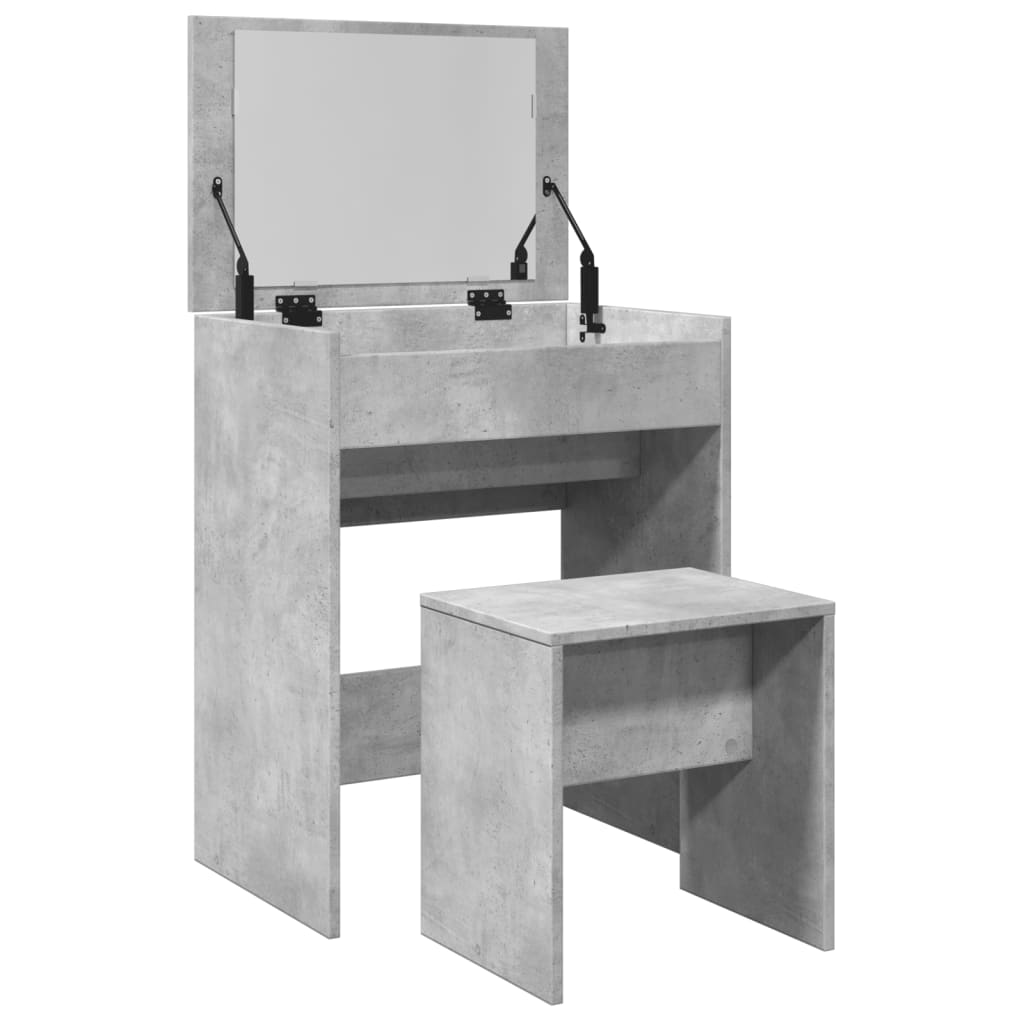 Concrete grey dressing table and stool 60x40x113.5 cm