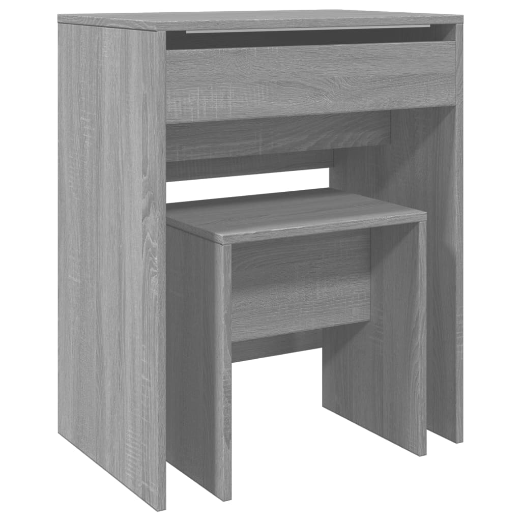 Sonoma grey dressing table and stool 60x40x113.5 cm