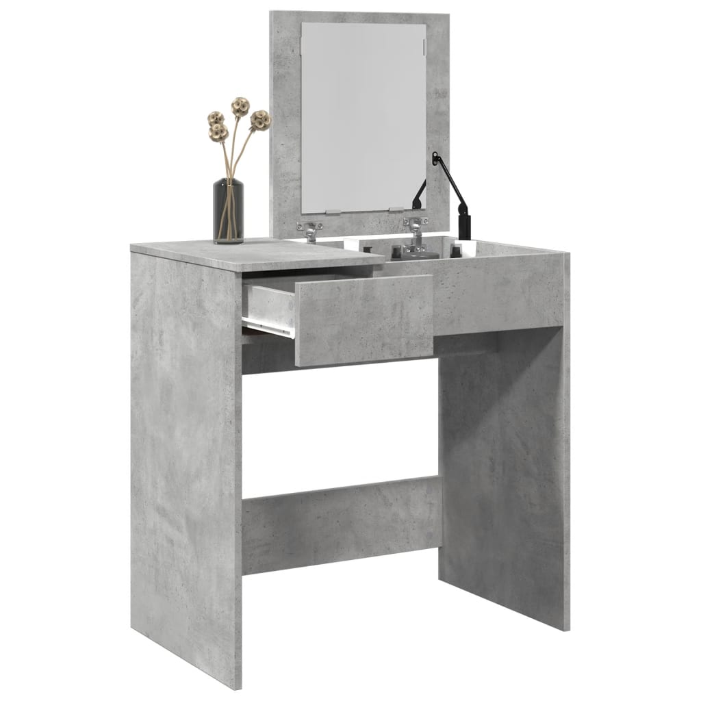 Dressing table with concrete grey mirror 73x46.5x120 cm