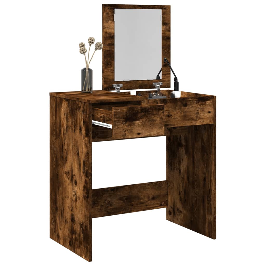 Dressing table with smoked oak mirror 73x46.5x120 cm