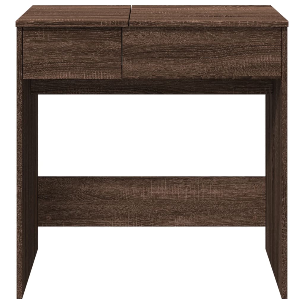 Dressing table with mirror brown oak 73x46.5x120 cm