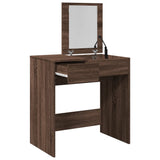 Dressing table with mirror brown oak 73x46.5x120 cm