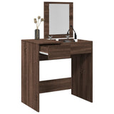 Dressing table with mirror brown oak 73x46.5x120 cm