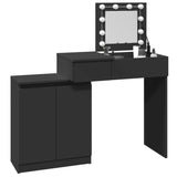 Dressing table with LED black 115x37x110.5 cm