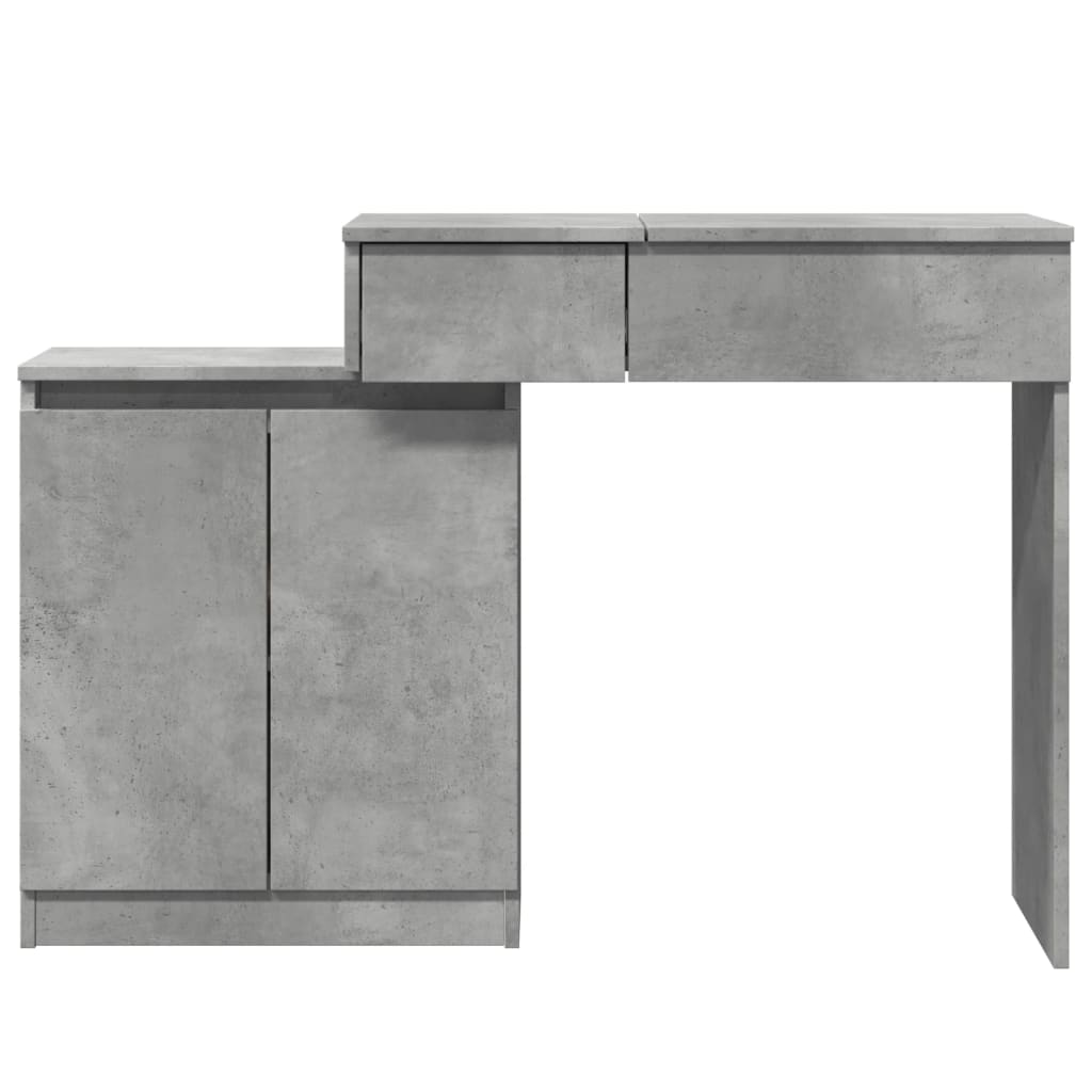 Dressing table with LED concrete gray 115x37x110.5 cm