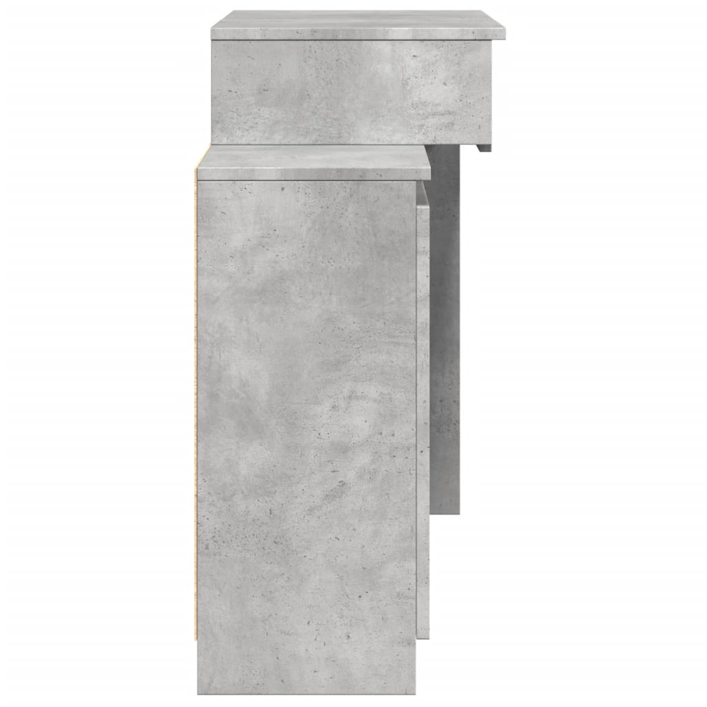 Dressing table with LED concrete gray 115x37x110.5 cm