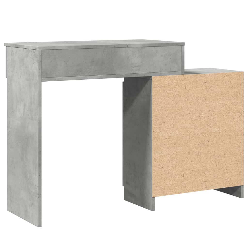 Dressing table with LED concrete gray 115x37x110.5 cm