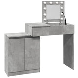 Dressing table with LED concrete gray 115x37x110.5 cm