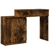 Dressing table with LED smoked oak 115x37x110.5 cm