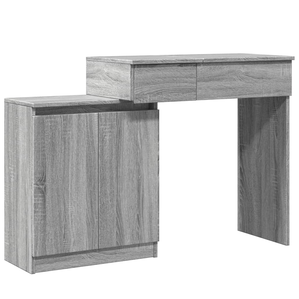 Dressing table with LED sonoma gray 115x37x110.5 cm