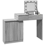 Dressing table with LED sonoma gray 115x37x110.5 cm