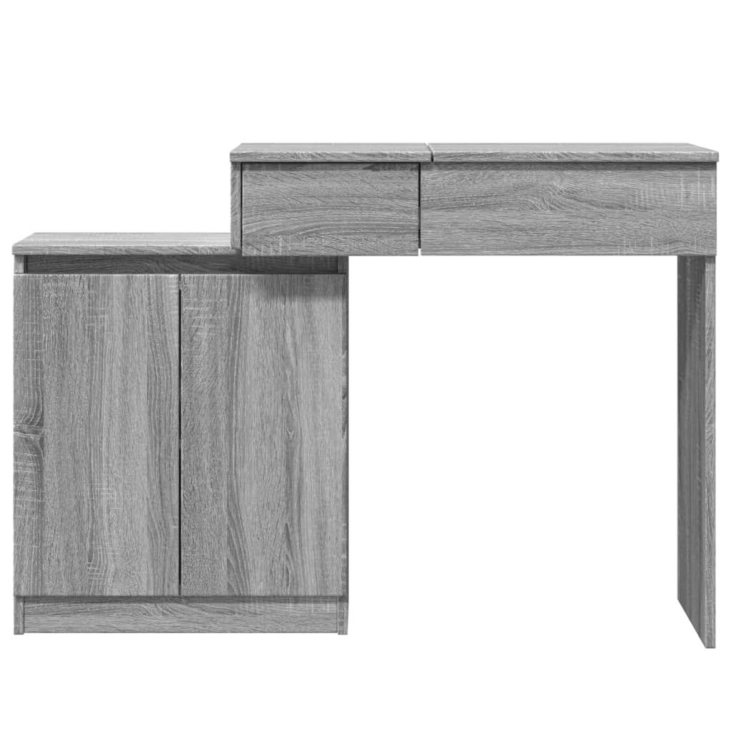 Dressing table with LED sonoma gray 115x37x110.5 cm