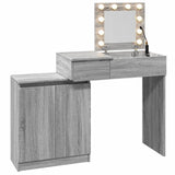 Dressing table with LED sonoma gray 115x37x110.5 cm