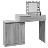 Dressing table with LED sonoma gray 115x37x110.5 cm