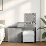 Dressing table with LED sonoma gray 115x37x110.5 cm