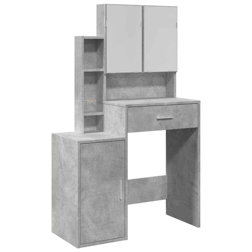 Dressing table with cabinet concrete gray 80x35x132 cm