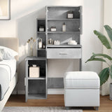 Dressing table with cabinet concrete gray 80x35x132 cm