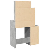 Dressing table with cabinet concrete gray 80x35x132 cm