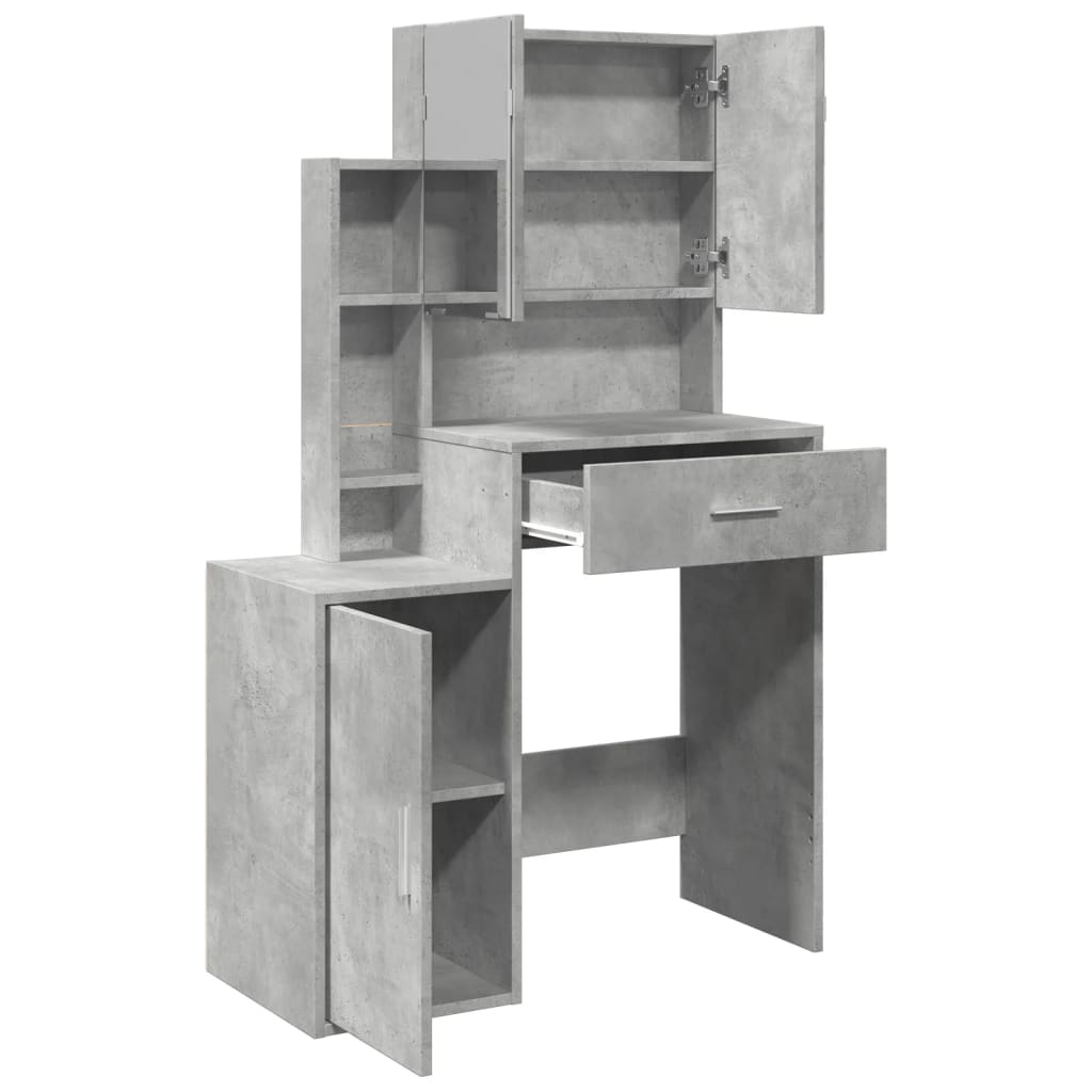 Dressing table with cabinet concrete gray 80x35x132 cm