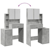 Dressing table with cabinet concrete gray 80x35x132 cm